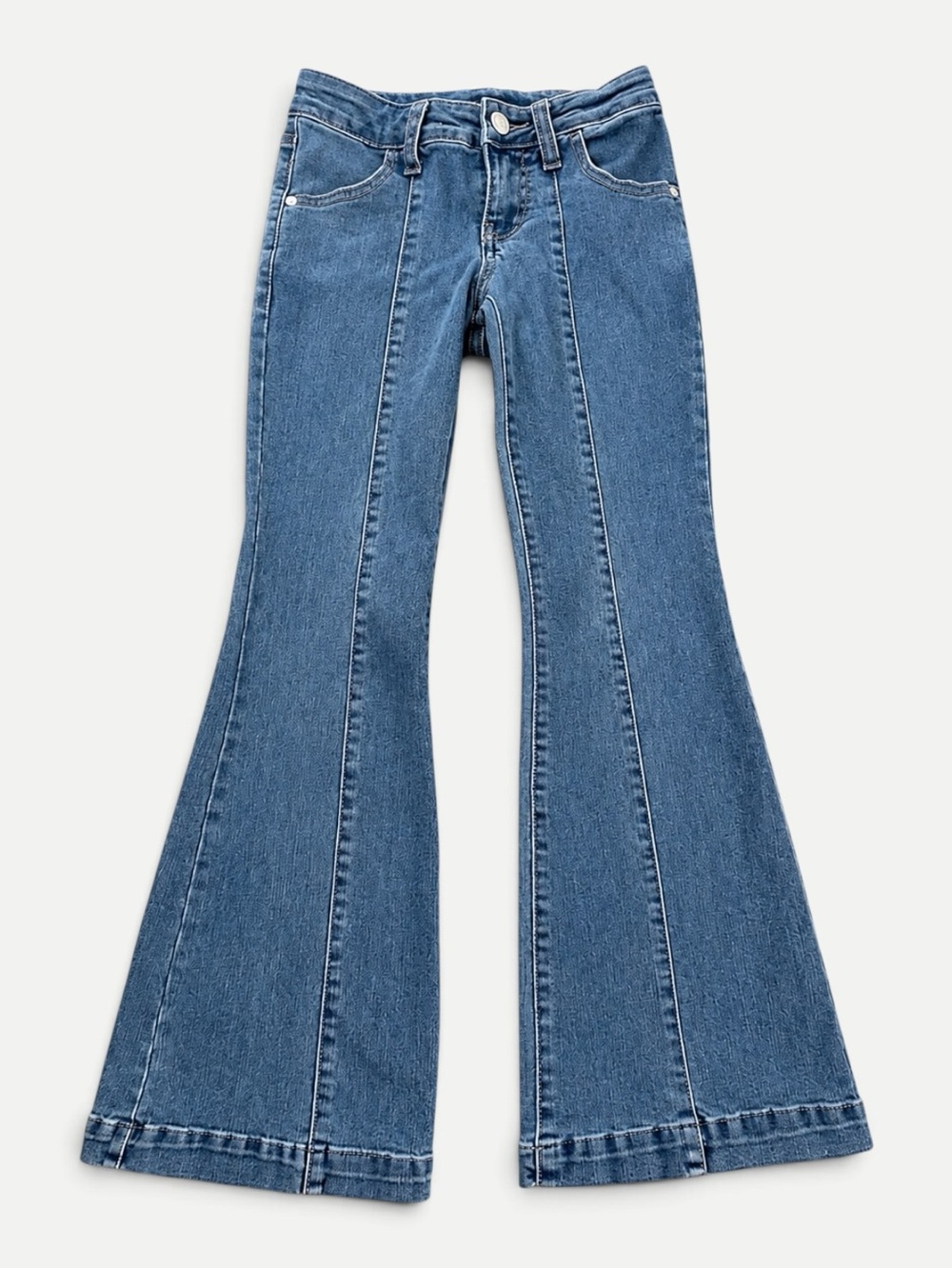 art class Girls Size 8 Flare Jeans Blue Denim High Rise Seamed Y2K 70s